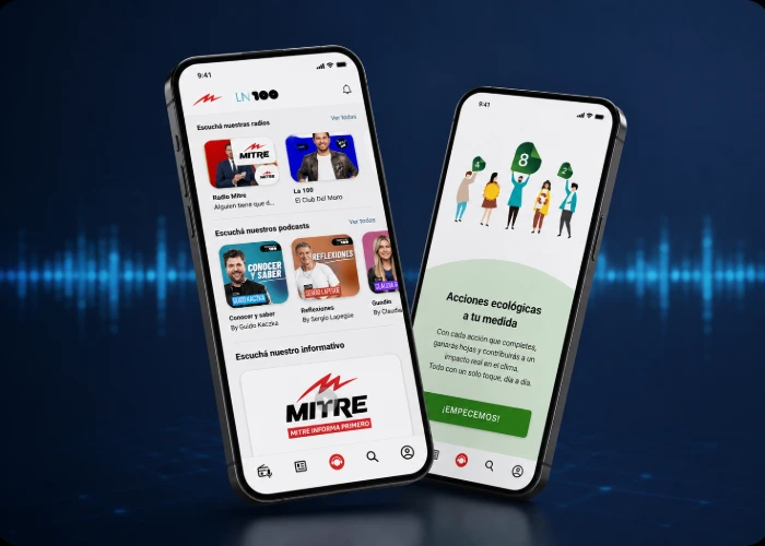 Equipo trabajando en aplicaciones mobile, plataformas y productos digitales
